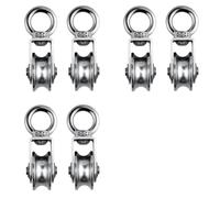 Akfldms Rueda de Polea de Cable Bloque de Polea Giratoria de Acero Inoxidable Rueda de Tracción de Rotación Silenciosa para de Elevación Gimnasio 6 Piezas