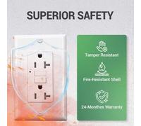 Akfldms Salida GFCI de 20 A, Receptáculo Eléctrico GFI con Indicador LED, Interruptor de Circuito de Falla A A Prueba de Manipulaciones de 20 A