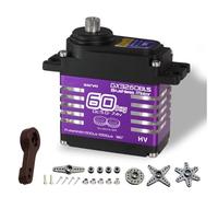 Akfldms Servomotor Digital PWM de 60 Kg con Engranajes de Acero de Alto Par, Sin Escobillas, IP68, Resistente Al Agua, con Brazo de Servo Metálico para Coches Robot.