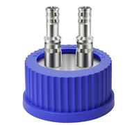 Akfldms Tapa de Seguridad para Botella de Acero Inoxidable 304 GL45 de 1 Puerto, Tapas para Llenado de Fase Móvil de Líquidos de Laboratorio, Diámetro de 8-10 Mm, Tamaño Grande, Solo Tapa Grande - 2 P