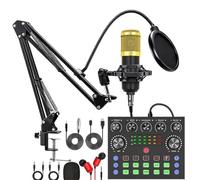 Akfldms Tarjeta de Sonido V8S Live para Podcasting, con MicróFono, TransmisióN en de MúSica y GrabacióN para DJ y Discoteca.