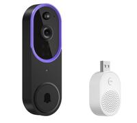 Akfldms Timbre Inalámbrico para Exteriores con Videoportero Wifi, Mirilla Digital, Visión Infrarroja, Cámara HD Impermeable.