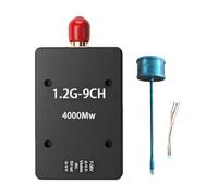 Akfldms Transmisor de Audio y Vídeo FPV de 9 Canales, 1.2G y 4W, PAL/NTSC, 7-36V con Antena para Drones FPV RC de Alcance.