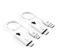 Akfldms Transmisor y Receptor de Audio y Video Inalámbrico HD de 1080P y 30 M, Adaptador de Pantalla Extensor para TV Box, Monitor, Proyector y PC