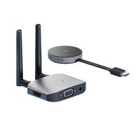 Akfldms Transmisor y Receptor de Vídeo Compatible con Inalámbrico G6W Kits HD Adaptador Extensor TV Dongle 1080P para Monitor y Proyector