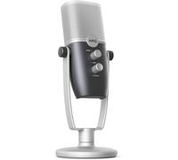 AKG Pro Audio Ara - Micrófono de Condensador Profesional USB-C- Modos de Captura de Audio de patrón Dual para podcasting, videoblogging, Juegos y Streaming, Azul y Plata