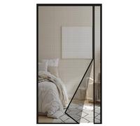 akgao Mosquitera Magnética Fibra de Vidrio 75x220cm, Negro Apertura Lateral Reforzada Cortina para Puerta Exterior, Duradera Mosquitera Ventana Magnética con Autocierre para Cocina Dormitorio Patio