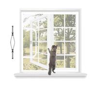 akgao Mosquitera para Ventanas con Cremallera, 60x165cm Malla Reforzada a Prueba de Gatos, Transpirable Red Antiinsectos, Cortina para Ventanas Resistente Arañazos Mascotas, con 2cm Adhesiva-Blanco