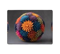 AKGFFDS Alfombra antideslizante de 63 x 48 pulgadas, con impresión de bola de crisantemo, buena absorción de agua, adecuada para cocina, baño y sala de estar