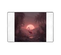 AKGFFDS Alfombra de tela de franela con estampado de flamencos en la mañana, 152 x 99 cm, para sala de estar, oficina, mesa de café, cama, balcón