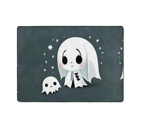 AKGFFDS Alfombra estampada Little Ghost Jumpping de 80 x 58 pulgadas para sala de estar, oficina, mesa de café, cama, balcón, suave, esponjosa, absorbente de agua, duradera
