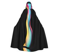 AKGFFDS Capa con capucha de Halloween para adultos, banda de color degradado, impresión cómoda y suave con ala grande, adecuada para fiestas de baile y reuniones