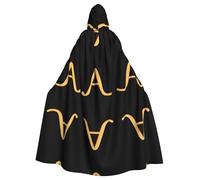 AKGFFDS Capa con capucha de Halloween para adultos, impresión de palabra grande, cómoda y suave, con ala grande, adecuada para fiestas de baile y reuniones