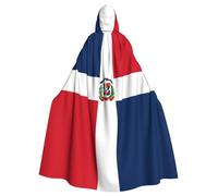 AKGFFDS Capa con capucha de Halloween para adultos, impresión de República Dominicana, cómoda y suave con ala grande, adecuada para fiestas de baile y reuniones