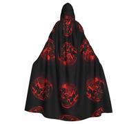 AKGFFDS Capa con capucha para adultos de Halloween con estampado de luna de sangre rara, cómoda y suave con ala grande, adecuada para fiestas de baile y reuniones