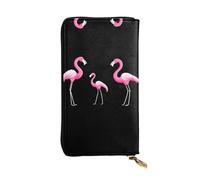 AKGFFDS Cartera de mano larga de cuero con impresión de la alegre familia de grúas, cierre de cremallera cómodo y ligero para guardar monedas y tarjetas de crédito.