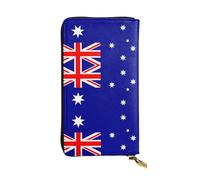 AKGFFDS Cartera larga de cuero con estampado de bandera australiana, cierre de cremallera cómodo y ligero para guardar monedas y tarjetas de crédito.