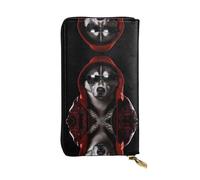 AKGFFDS Cartera larga de cuero con estampado de perros guapos, cierre de cremallera cómodo y ligero para guardar monedas y tarjetas de crédito.