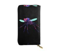 AKGFFDS Cartera larga de cuero con impresión de virus de mosquitos, cómodo y ligero, cierre de cremallera para guardar monedas y tarjetas de crédito.