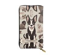 AKGFFDS Cartera larga de cuero para cachorros, impresión de lengua, cómoda y ligera, cierre de cremallera para guardar monedas y tarjetas de crédito.