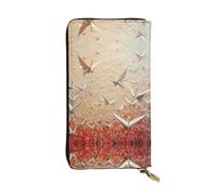 AKGFFDS Cartera larga de piel con diseño de grúas de papel de fantasía con impresión de mil grúas de papel, cierre de cremallera cómodo y ligero para guardar monedas y tarjetas de crédito.