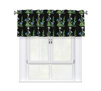 AKGFFDS Cenefa de cortina con estampado de flores de aciano al sol, 137 x 45 cm, para cocina, baño, lavandería y decoración de estudio