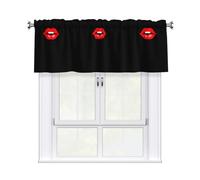AKGFFDS Cenefa de cortina estampada Kiss the lips de 137 x 45,7 cm para cocina, baño, lavandería y decoración de estudio