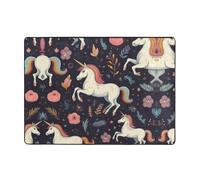 AKGFFDS Colorido caballo corriendo alfombra de área de 80 x 58 pulgadas para sala de estar, oficina, mesa de café, cama, balcón, suave, esponjosa, absorbente de agua, duradera
