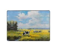 AKGFFDS Cows on the Ranch - Alfombra estampada de 80 x 58 pulgadas para sala de estar, oficina, mesa de café, cama, balcón, suave, esponjosa, absorbente de agua, duradera