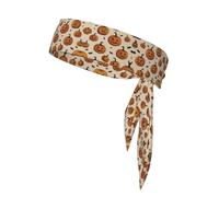 AKGFFDS Diadema deportiva con estampado de murciélago de calabaza para hombres y mujeres, suave y transpirable que absorbe la humedad atlética