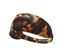 AKGFFDS Diadema elástica con estampado de erizo pequeño en el árbol para hombres y mujeres, suave, de secado rápido