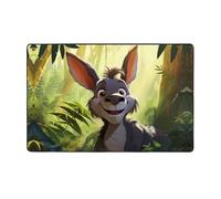 AKGFFDS Donkey in the Jungle - Alfombra de tela de franela con estampado de burro en la selva, 60 x 39 pulgadas, tapete para sala de estar, oficina, mesa de café, cama, balcón