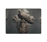 AKGFFDS Eagle on the tower - Alfombra estampada de 80 x 58 pulgadas para sala de estar, oficina, mesa de café, cama, balcón, suave, esponjosa, absorbente de agua, duradera