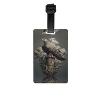 AKGFFDS Eagle on The Tower - Identificador de equipaje con impresión de torre adecuado tanto para hombres como para mujeres, impreso con etiquetas multifuncionales y bonitas