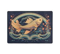 AKGFFDS Heads Up - Alfombra con estampado de peces de 80 x 58 pulgadas para sala de estar, oficina, mesa de café, cama, balcón, suave, esponjosa, absorbente de agua, duradera