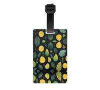 AKGFFDS Identificador de equipaje con estampado de hojas y sonrisas, adecuado tanto para hombres como para mujeres, impreso con etiquetas multifuncionales y bonitas