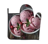 AKGFFDS Juego de dos piezas de guantes de alta gama resistentes al calor y almohadillas aislantes para cocinar