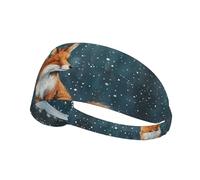 AKGFFDS Little Fox Under the Snow - Diadema elástica para ejercicio para hombres y mujeres, suave, de secado rápido