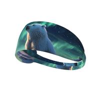 AKGFFDS Little Polar Bear - Diadema elástica con estampado de oso polar para hombres y mujeres, suave, de secado rápido