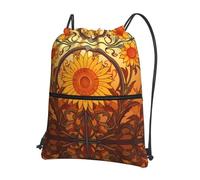 AKGFFDS Mochila Gerbera para hombre y mujer con cordón de impresión ondulada, bolsas deportivas y fitness al aire libre, impermeables y duraderas