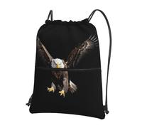AKGFFDS Mochilas con cordón de impresión alta The Eagle Flying para hombre y mujer, bolsas de deporte y fitness, impermeables y duraderas