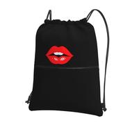 AKGFFDS Mochilas con cordón de impresión Kiss the lips para hombre y mujer, bolsas de deporte y fitness, impermeables y duraderas