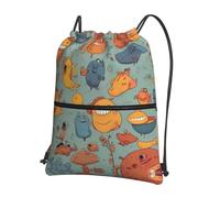 AKGFFDS Mochilas con cordón para hombre y mujer, con estampado de animales marinos, bolsas deportivas y de fitness al aire libre, impermeables y duraderas