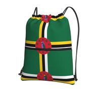 AKGFFDS Mochilas con cordón para hombre y mujer, con estampado de bandera de Dominica, bolsas deportivas y de fitness al aire libre, impermeables y duraderas