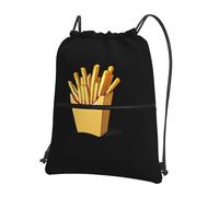 AKGFFDS Mochilas con cordón para hombre y mujer, con estampado de deliciosas patatas fritas, bolsas deportivas y de fitness al aire libre, impermeables y duraderas