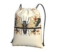 AKGFFDS Mochilas con cordón para hombre y mujer, con estampado de insectos, bolsas deportivas y de fitness al aire libre, impermeables y duraderas