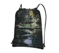 AKGFFDS Mochilas con cordón para hombre y mujer, con estampado de patitos y deportes al aire libre, impermeables y duraderas