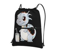 AKGFFDS Mochilas con cordón para hombre y mujer, diseño de dragón de leche que roba leche, bolsas deportivas y de fitness al aire libre, impermeables y duraderas