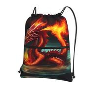AKGFFDS Mochilas con cordón para hombre y mujer, diseño de Dragon King in Fire, bolsas deportivas y de fitness, impermeables y duraderas