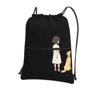 AKGFFDS Mochilas con cordón para hombre y mujer, diseño de la historia de personas y perros, bolsas deportivas y de fitness al aire libre, impermeables y duraderas